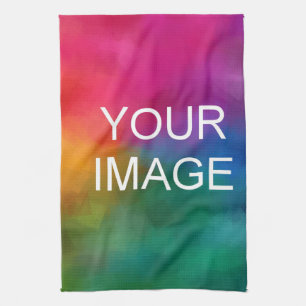 Upload Photo Image Logo Template Modern Elegant Tea Towel