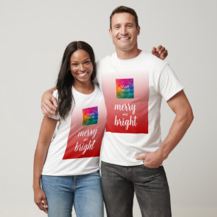 Upload Photo or Logo Christmas Merry And Bright T-Shirt
