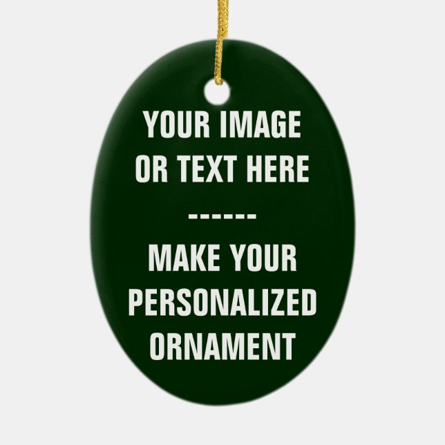 Upload Photo Oval Christmas Ornament -Ceramic Gift (Front)