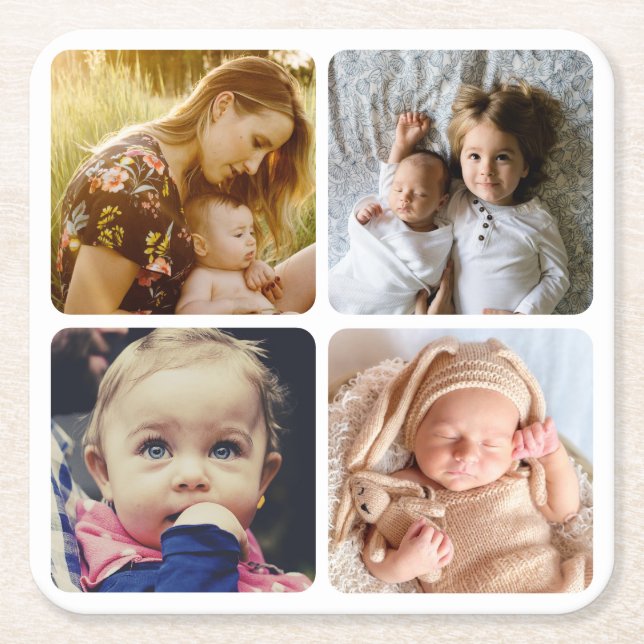 Upload photo square paper coaster (Front)