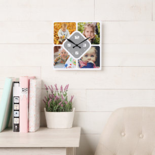 Upload photo square wall clock
