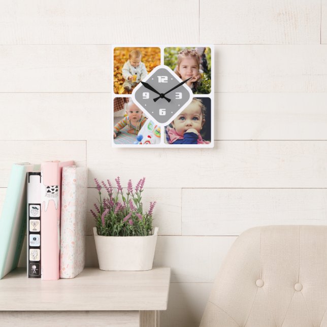 Upload photo square wall clock (Reading Room)
