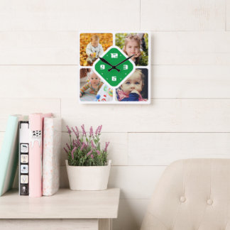 Upload photo square wall clock