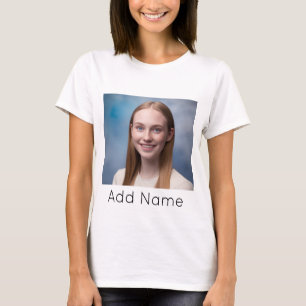upload picture Custom Photo and Name Personalised T-Shirt