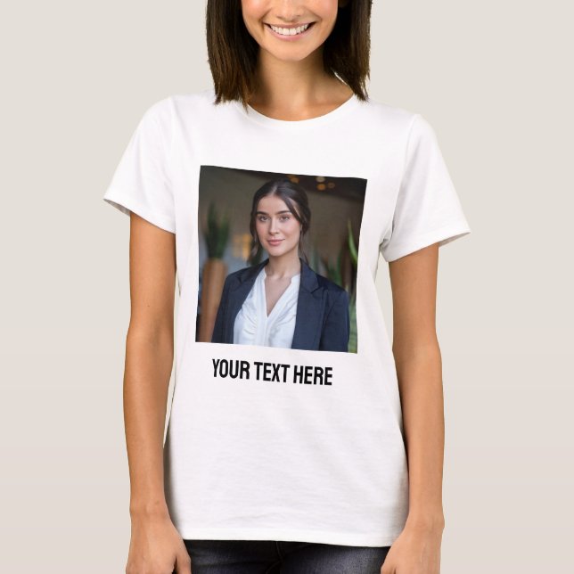 upload picture Custom Photo and text Personalised  T-Shirt (Front)