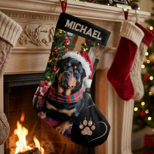 upload picture Dog Custom Photo text Personalised  Small Christmas Stocking