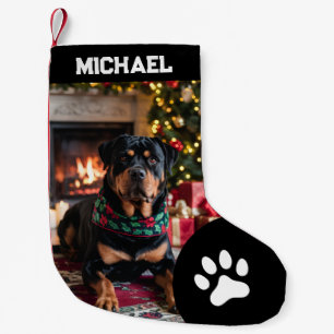 upload picture Dog Custom Photo text Personalized  Small Christmas Stocking