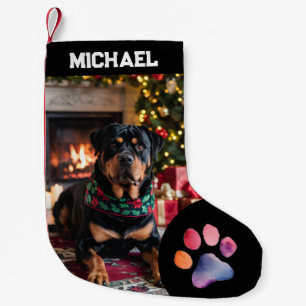 upload picture Dog Custom Photo text Personalized  Small Christmas Stocking