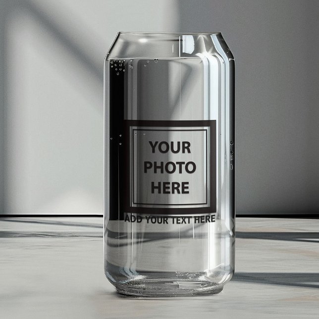 Upload Picture Photo & Add Text – Customise Can Glass (Creator Uploaded)