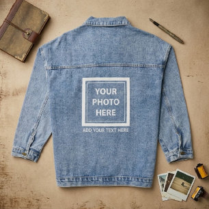 Upload Picture Photo & Add Text – Customise Denim Jacket