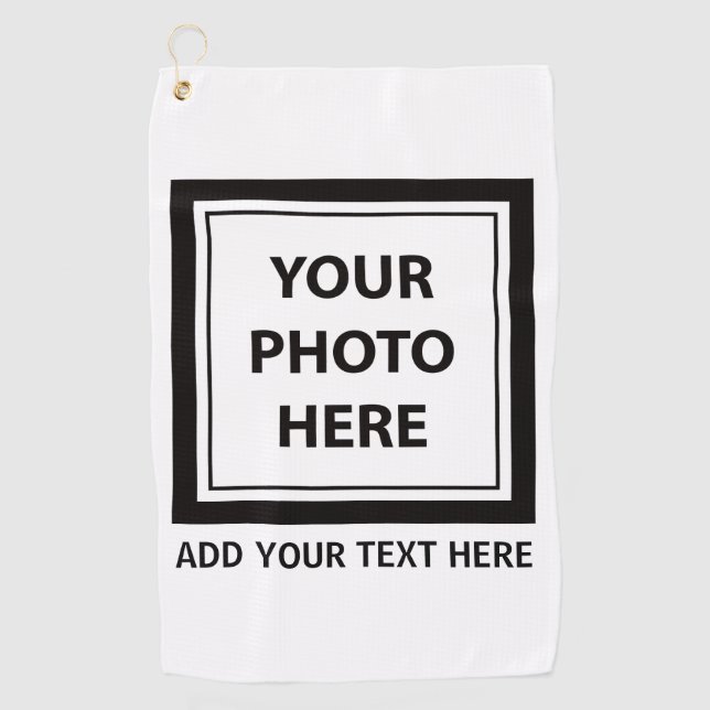 Upload Picture Photo & Add Text – Customise Golf Towel (Front)