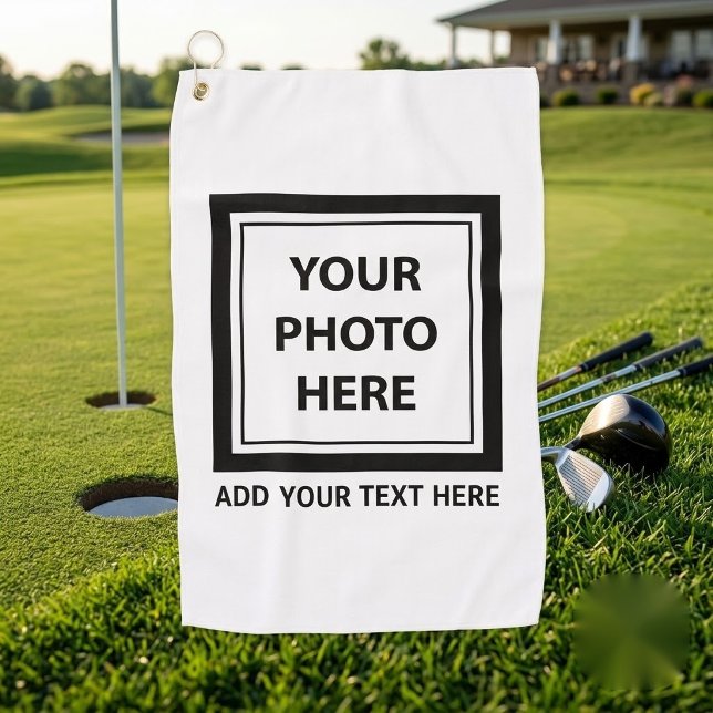 Upload Picture Photo & Add Text – Customise Golf Towel (Creator Uploaded)