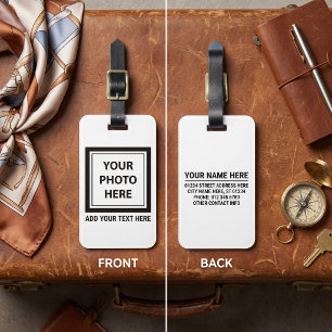 Upload Picture Photo & Add Text – Customise Luggage Tag