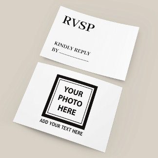 Upload Picture Photo & Add Text – Customise RSVP Card