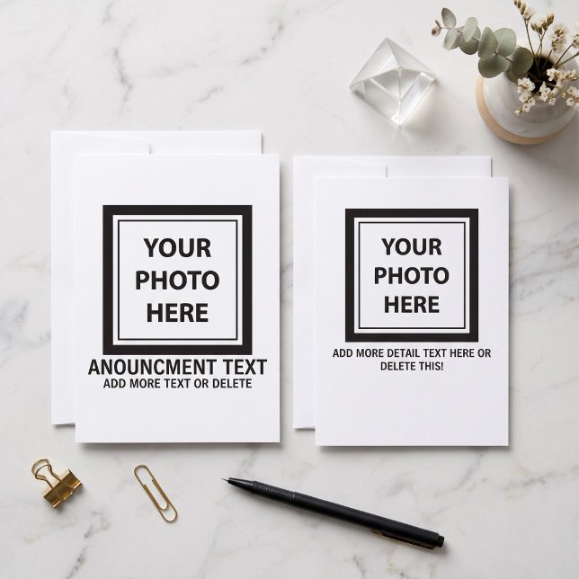 Upload Picture Photo & Add Text – Customise Simple Announcement (Creator Uploaded)