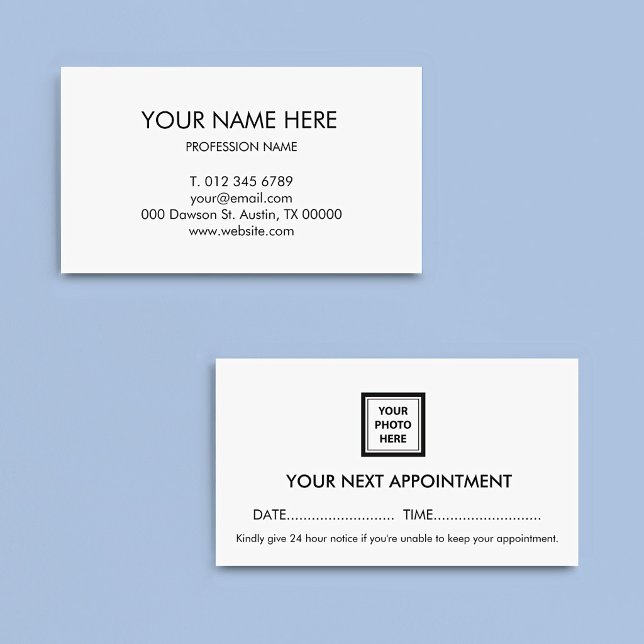 Upload Picture Photo & Add Text – Customise Simple Appointment Card (Creator Uploaded)