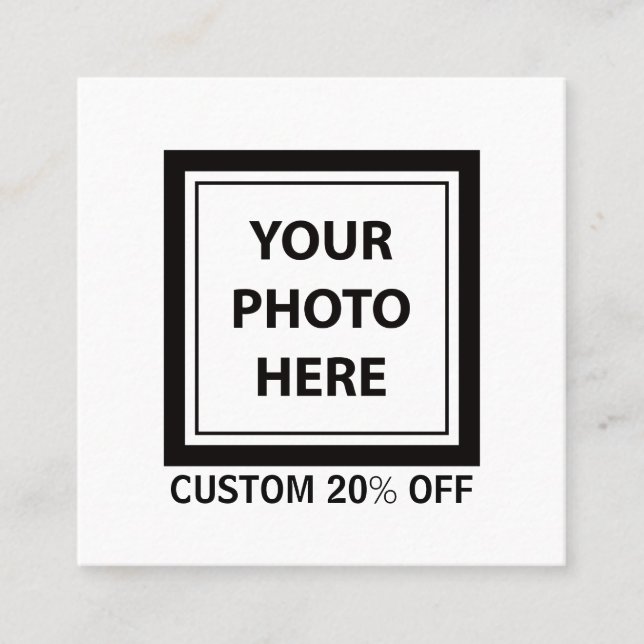 Upload Picture Photo & Add Text – Customise Simple Discount Card (Front)