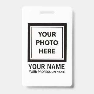 Upload Picture Photo & Add Text – Customise Simple ID Badge