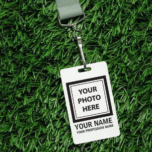 Upload Picture Photo & Add Text – Customise Simple ID Badge