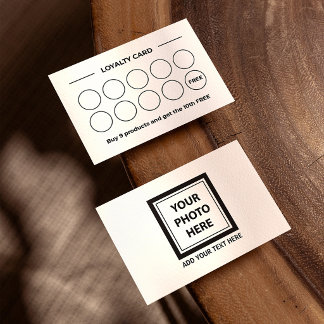 Upload Picture Photo & Add Text – Customise Simple Loyalty Card