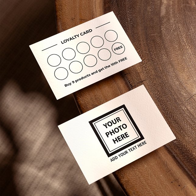 Upload Picture Photo & Add Text – Customise Simple Loyalty Card (Creator Uploaded)