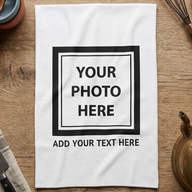 Upload Picture Photo & Add Text – Customise Tea Towel (Creator Uploaded)