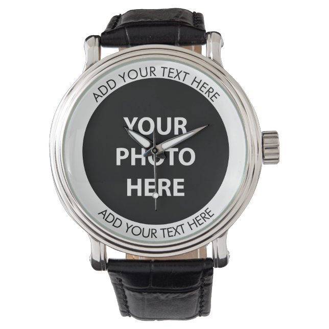 Upload Picture Photo & Add Text – Customise Watch (Front)