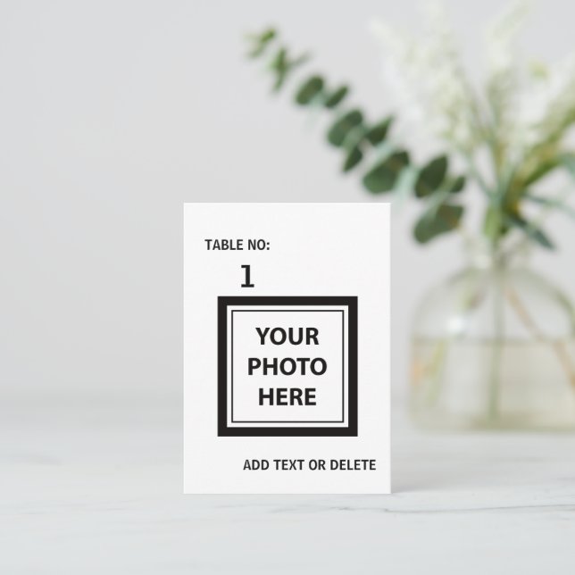 Upload Picture Photo & Add Text – Simple Place Card (Standing Front)