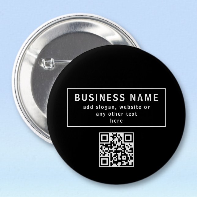 Upload QR code or Logo | Modern Black 6 Cm Round Badge (Creator Uploaded)