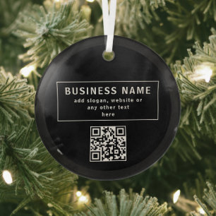 Upload QR code or Logo   Modern Black Glass Tree Decoration