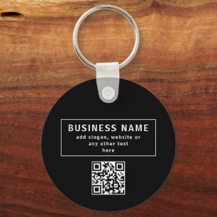 Upload QR code or Logo   Modern Black Key Ring