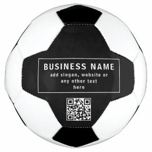 Upload QR code or Logo Modern Black Soccer Ball