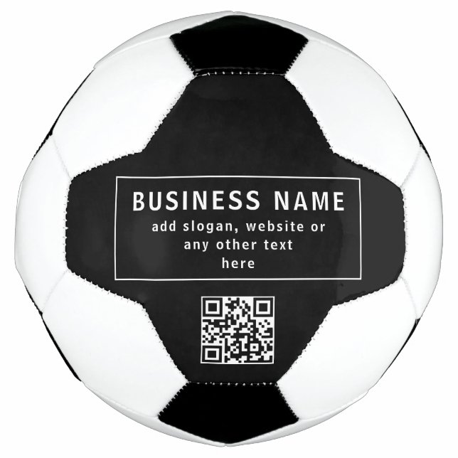 Upload QR code or Logo | Modern Black Soccer Ball (Front)