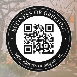 Upload QR code or Logo Modern Black Window Cling