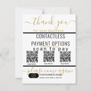 Upload QR Codes & Logo 3 Payment Apps Black & Whit Card