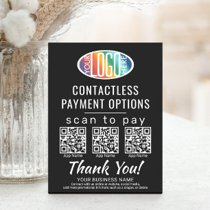 Upload QR Codes & Logo 3 Payment Apps Scan to Pay Pedestal Sign