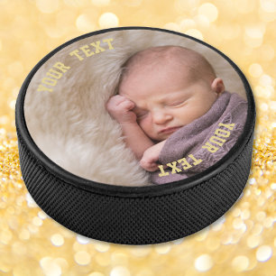 Upload Selfie and Create Custom Personalised Photo Hockey Puck