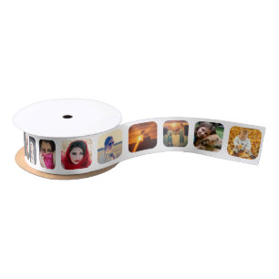 Upload sixteen photo satin ribbon