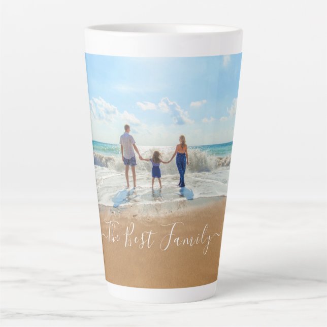 Upload Your Best Family Photo Latte Mug Gift (Front)