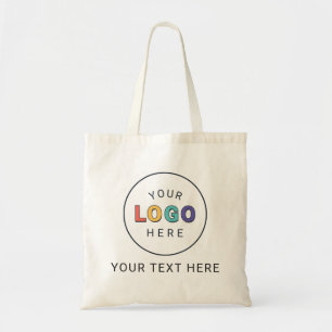 Upload Your Brand Logo and Text Tote Bag