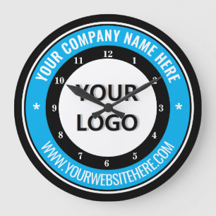 Upload Your Business Logo Add Text Branded Clock
