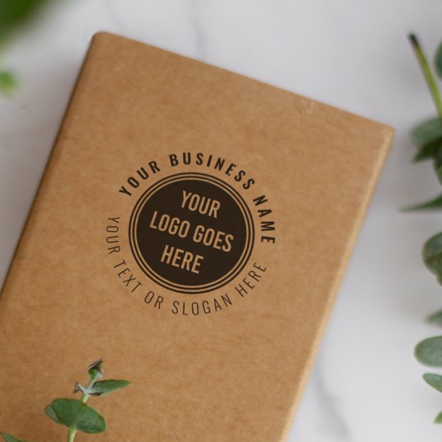 Upload Your Business Logo & Company Slogan Rubber Stamp (Rubber Stamp Mock-up)