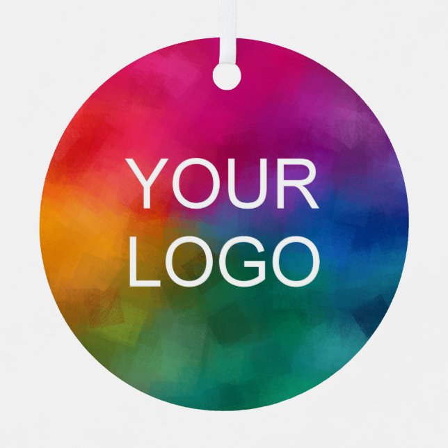 Upload Your Business Logo Double Sided Circle Metal Tree Decoration (Front)