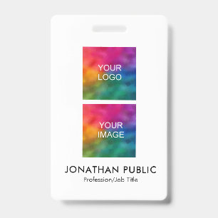 Upload Your Business Logo Here Employee Photo ID Badge