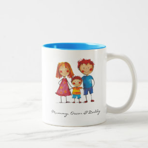 Upload Your Child's Drawing Custom Kids Artwork Two-Tone Coffee Mug