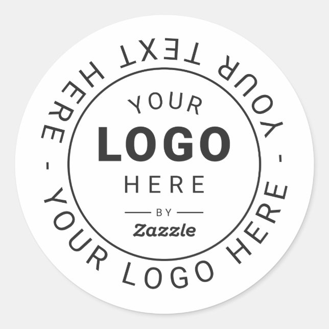 Upload Your Company Logo and Wording Classic Round Sticker (Front)