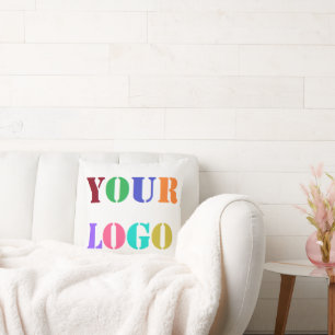 Upload Your Company Logo Branded Throw Pillow