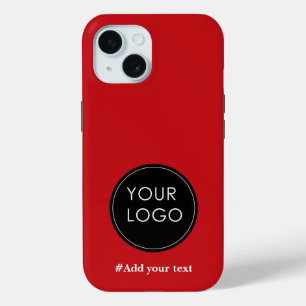 Upload Your Custom Business Logo To Holiday Red iPhone 15 Case