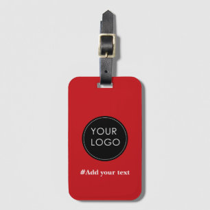 Upload Your Custom Business Logo To Holiday Red Luggage Tag