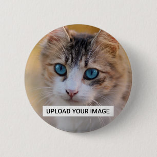 Upload Your Cute Cat Photo 6 Cm Round Badge